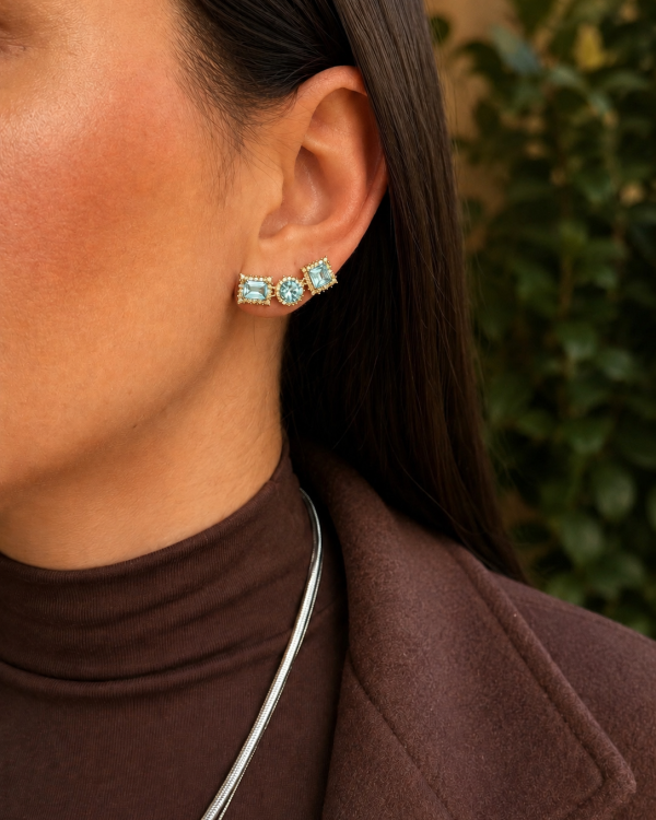 Ice Blue Elegance Crystal Ear Climbers & Cascade Earrings