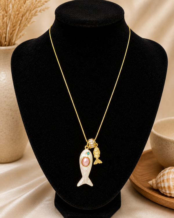 Pink Tide and Treasure Necklace
