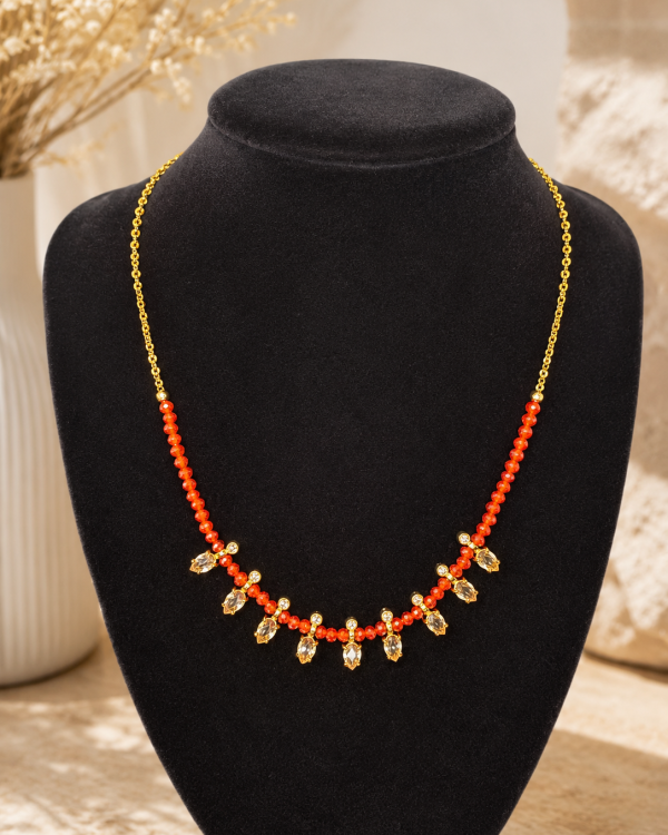 Coral Charm Beaded Necklace