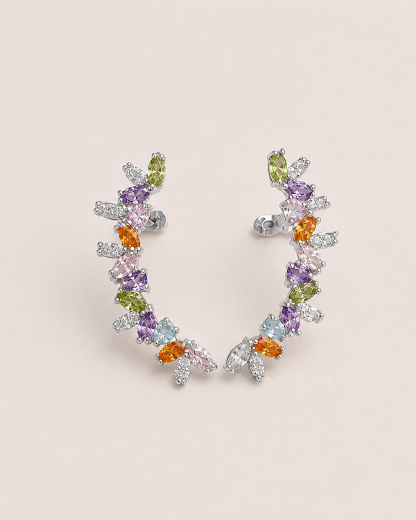 Enchanted Garden Multicolor Ear Climber Earrings