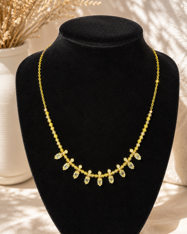 Golden Peridot Sparkle Necklace