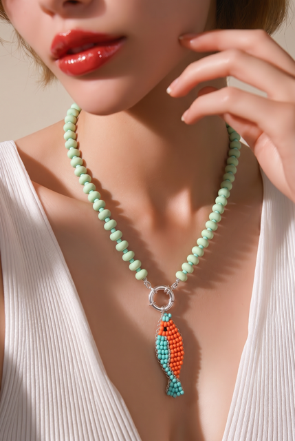 Minty Marine Charm Necklace