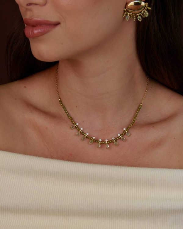 Golden Peridot Sparkle Necklace