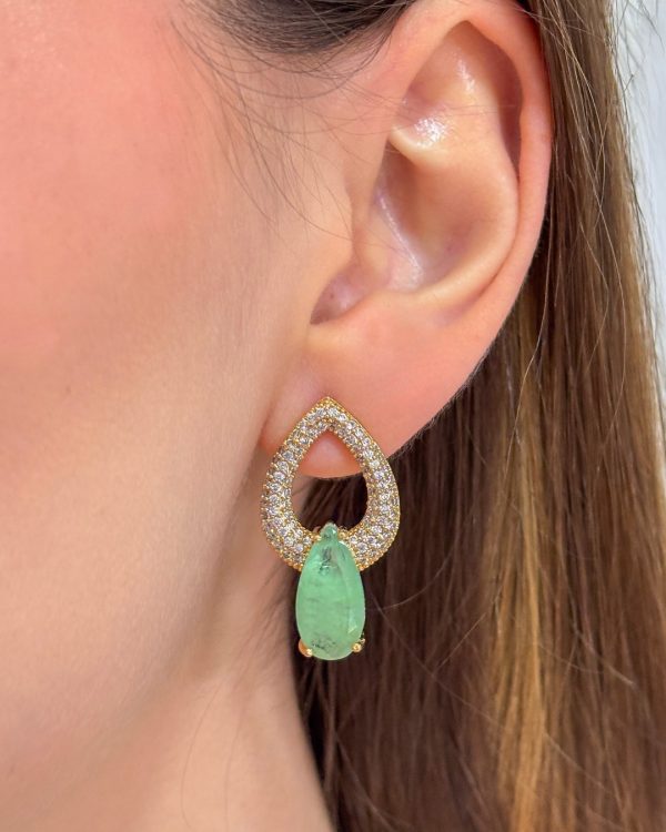 Mint Garden Crystal Drop Earrings