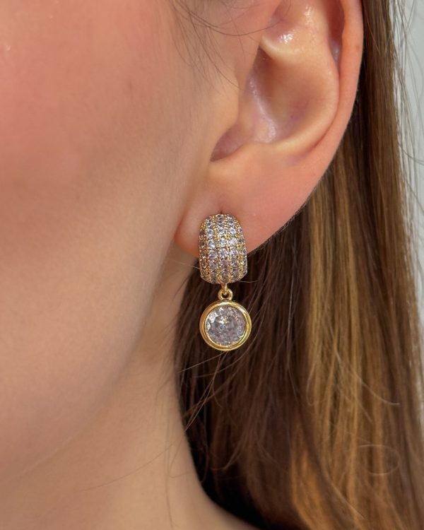 Golden Radiance Crystal Drop Earrings