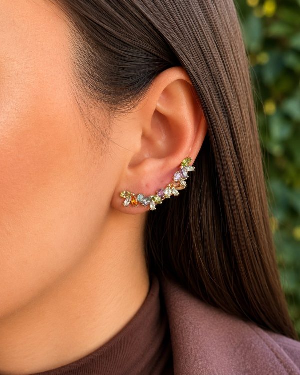 Enchanted Garden Multicolor Ear Climber Earrings