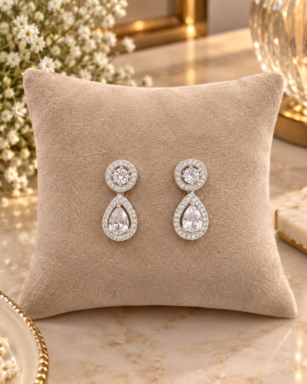 Princess Pavé Teardrop Drop Earrings
