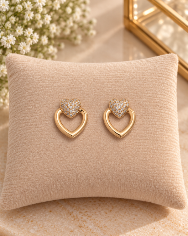 Patti Heart Crystal Stud Earrings