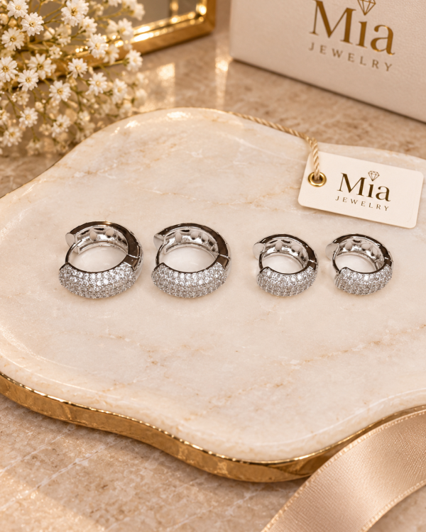 Crystal Pavé Huggie Hoops
