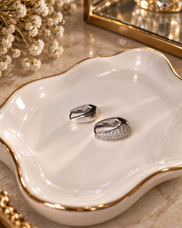 Pavé Dome Huggies Set