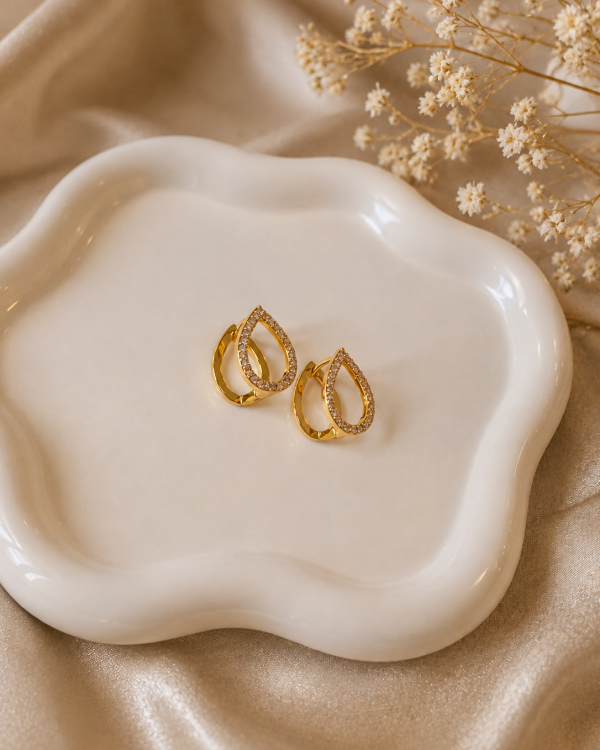 Luxe Teardrop Pave Drop Earrings