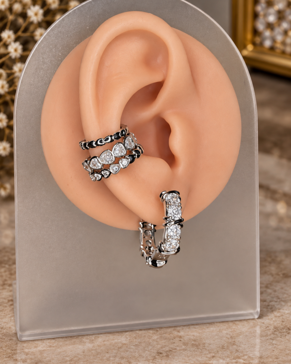 Designer Inspired Mixed Metal X Hoop Earrings