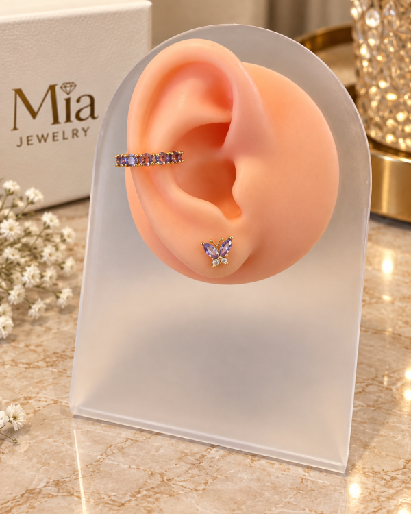Colorful Crystal Ear Cuff