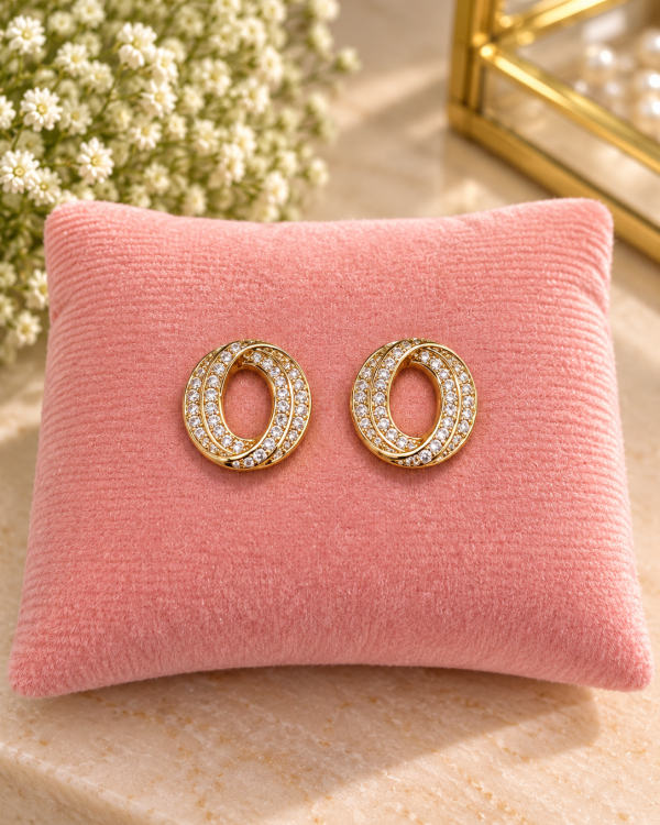 Double Oval Pavé Earrings