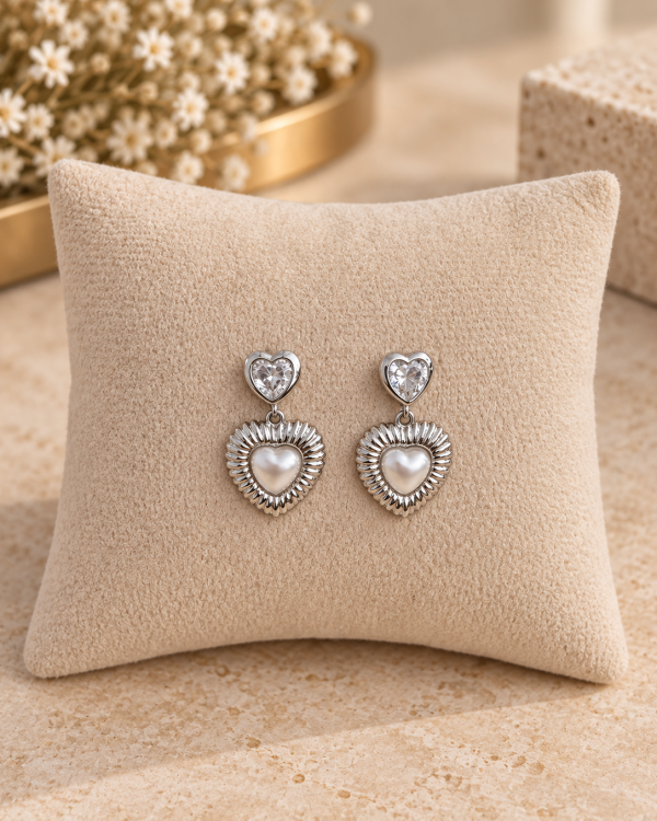 Pearl Heart Radiance Drop Earrings