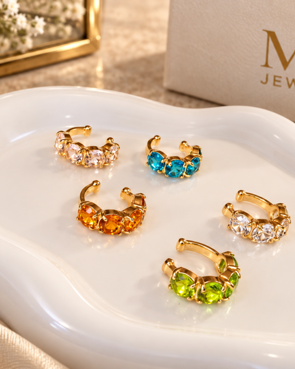 Gemstone Crystal Ear Cuff