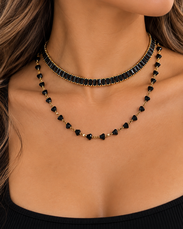 Black Baguette Link Choker