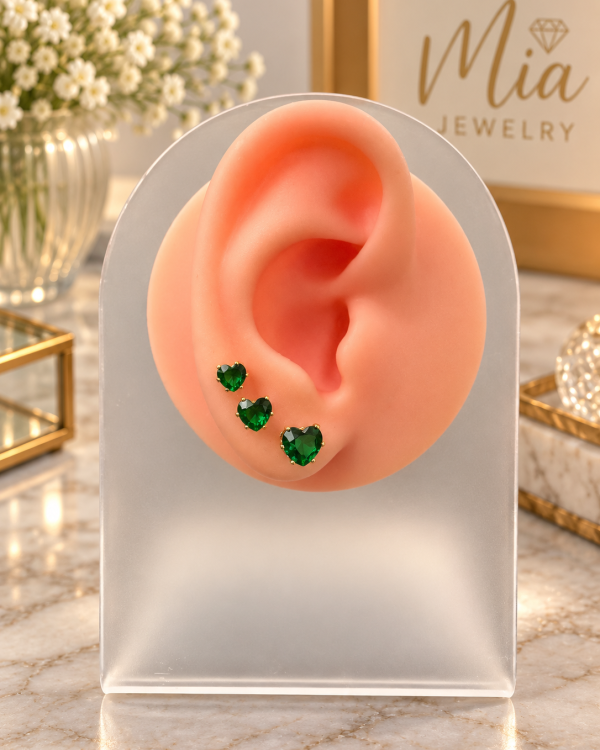 Heart Trio Stud Earrings