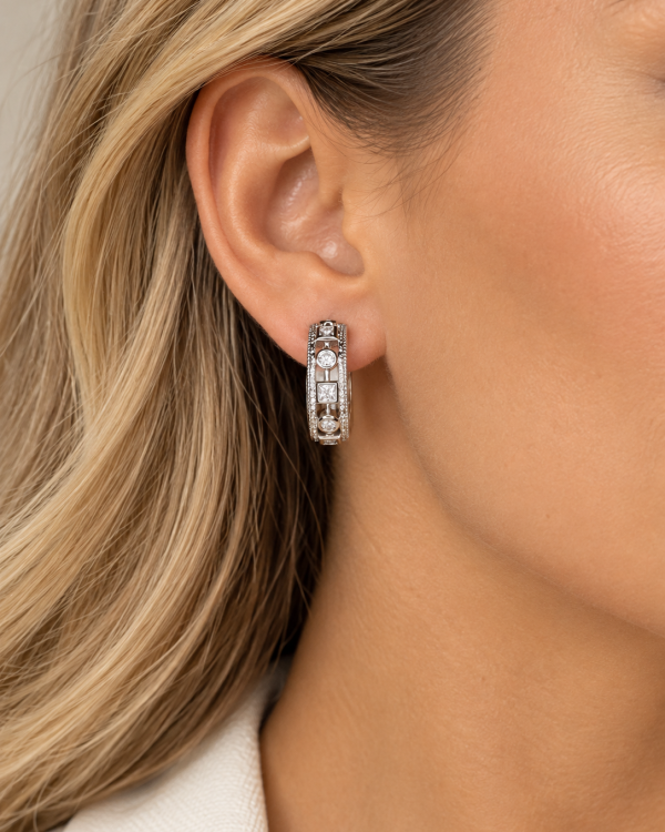 Celeste Crystal Hoop Earrings