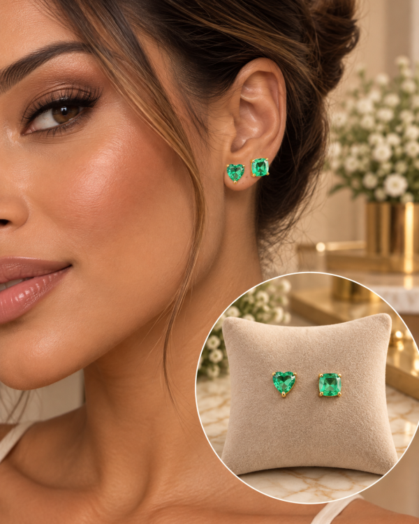 Duo Gemstone Stud Earrings