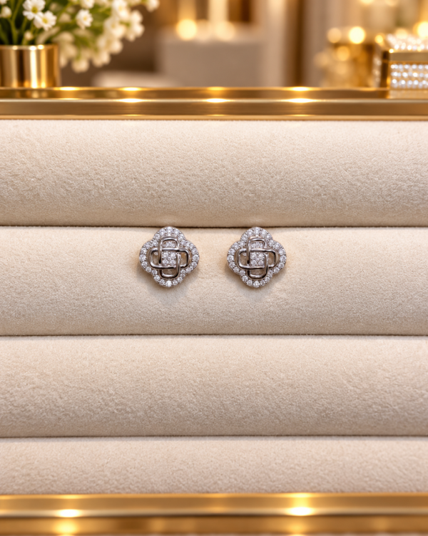 Amelia Crystal Knot Stud Earrings