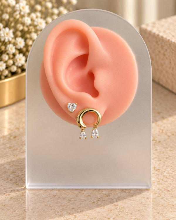 Teardrop Open Hoop Earrings