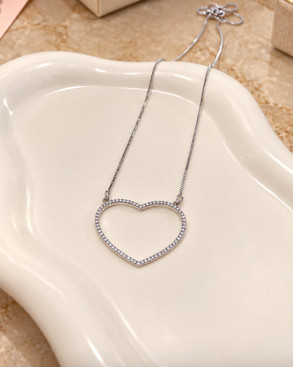 Open Heart Box Chain Necklace