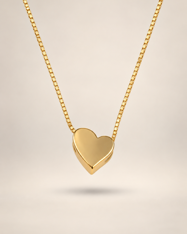 Polished Heart Box Chain Necklace