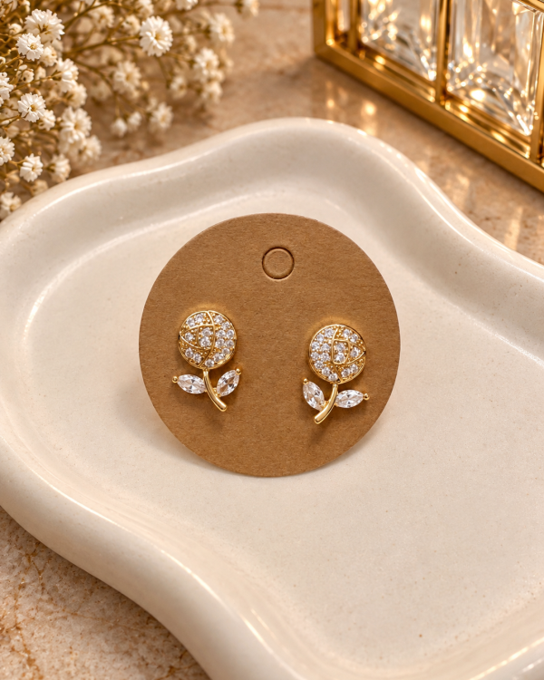 Pave Floral Bloom Stud Earrings