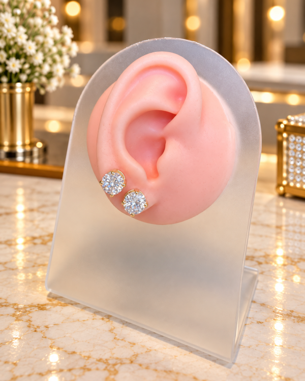 Elena Round Crystal Stud Earrings