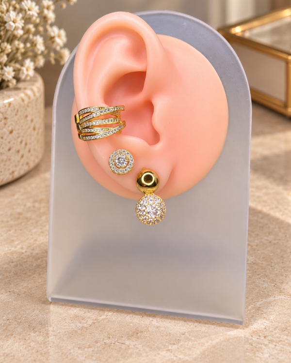 Pavé Round Drop Earrings
