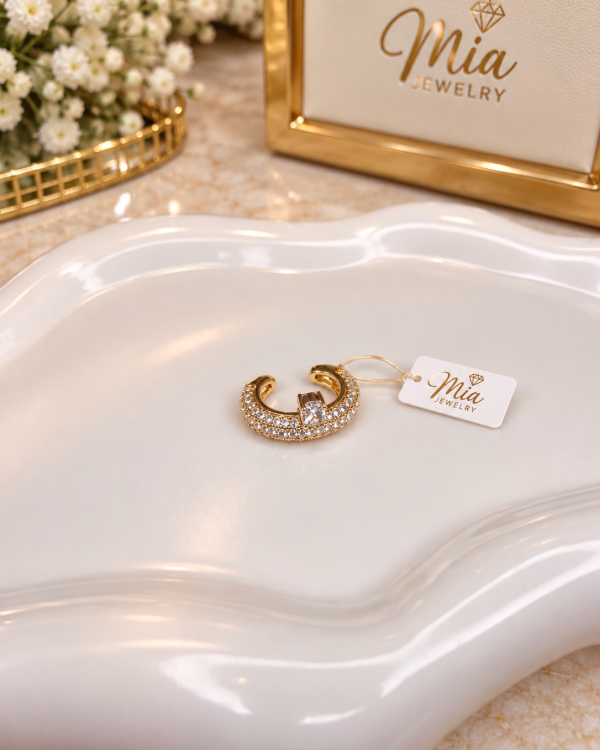 Crystal Halo Drop Ear Cuff