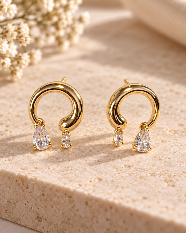 Teardrop Open Hoop Earrings