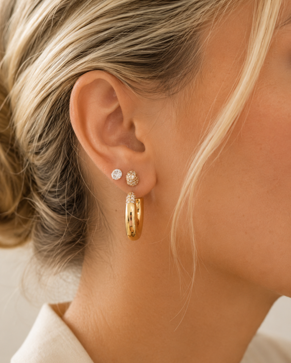 Pavé Front Back Hoop Earrings