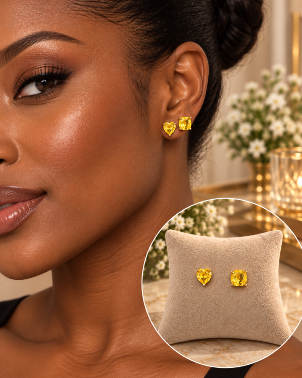 Duo Gemstone Stud Earrings