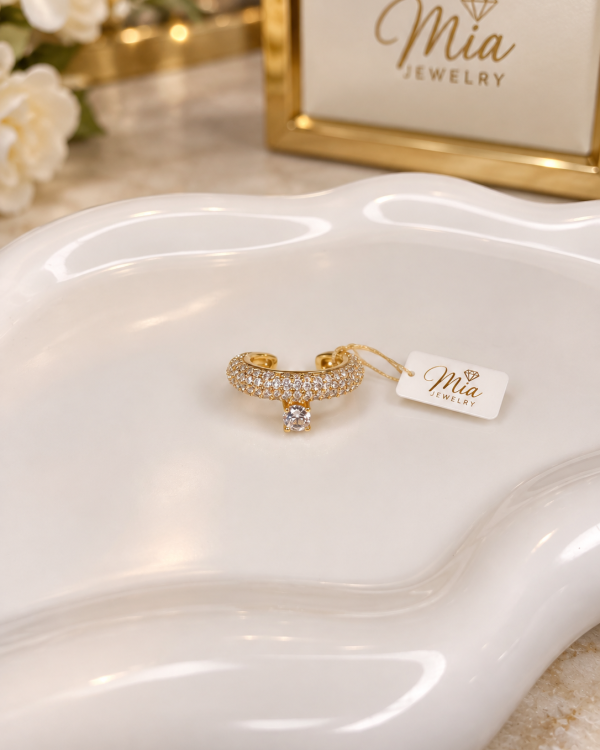 Crystal Halo Drop Ear Cuff