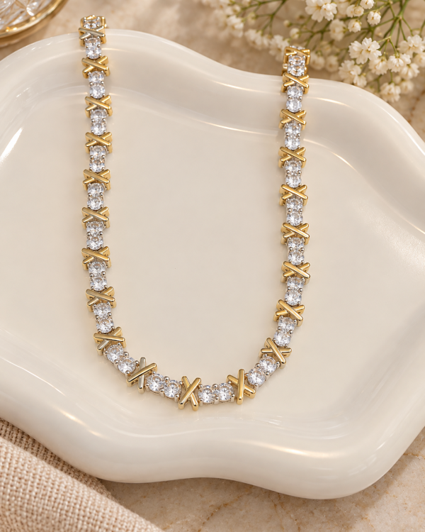 X Accent Crystal Tennis Necklace
