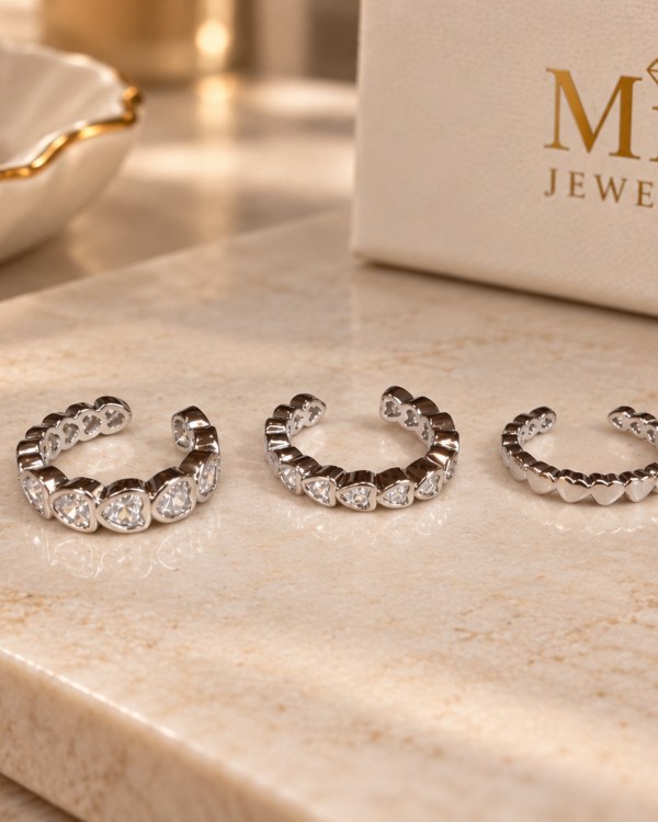 Lumière Crystal Trio Ear Cuffs