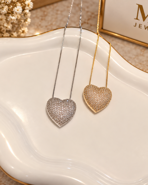 Radiant Heart Box Chain Necklace