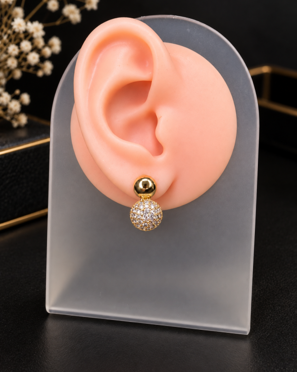 Pavé Round Drop Earrings