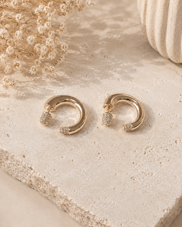 Pavé Front Back Hoop Earrings