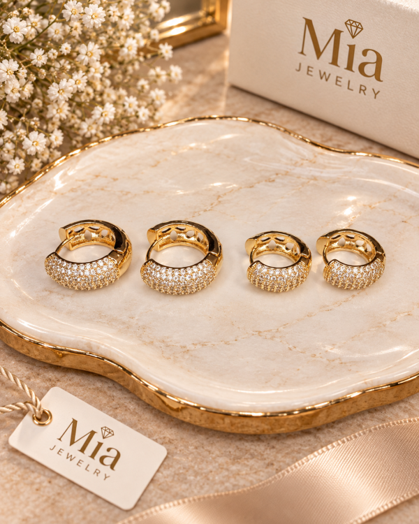 Crystal Pavé Huggie Hoops