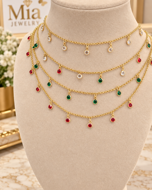 Crystal Drop Station Necklace