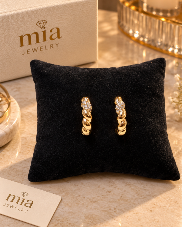 Twisted Pavé Hoop Earrings