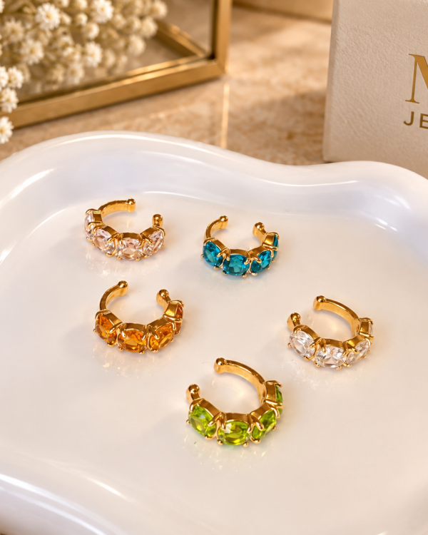 Gemstone Crystal Ear Cuff