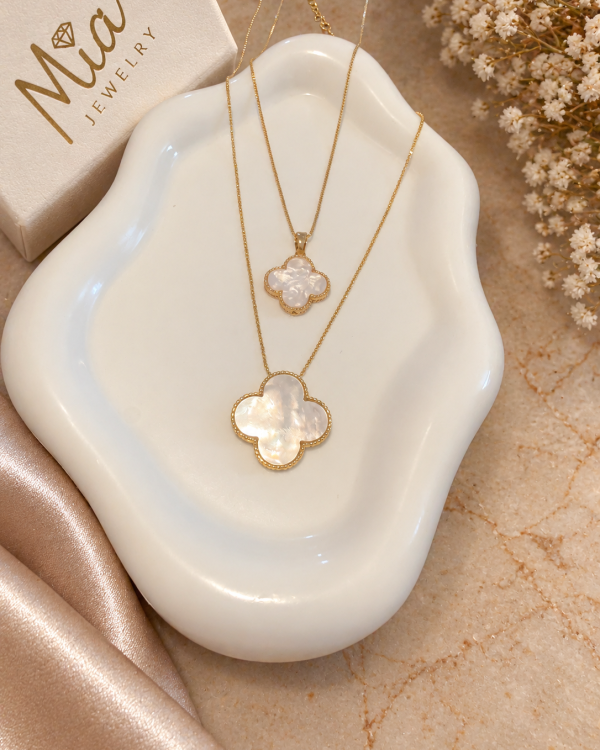 MOP Clover Charm Necklace