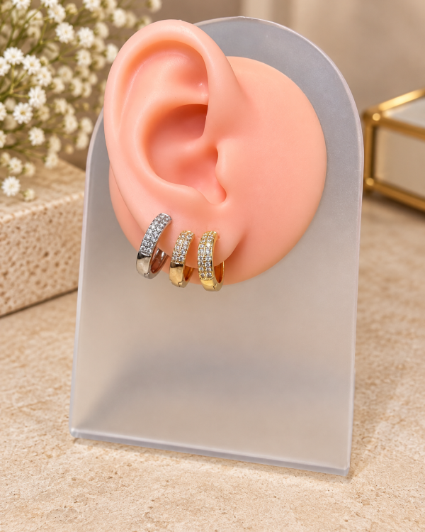 Pavé Crystal Huggies Trio