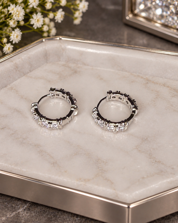 Designer Inspired Mixed Metal X Hoop Earrings