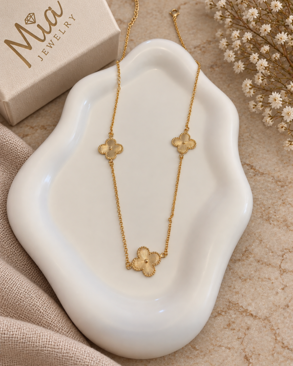 Triple Clover Gold Necklace