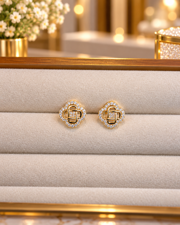 Amelia Crystal Knot Stud Earrings